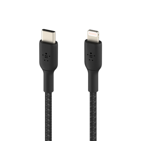 Кабель Belkin USB-C > Lightning заряджання/синхронізації 30Вт PD, 1м, плетений, чорний - фото 3