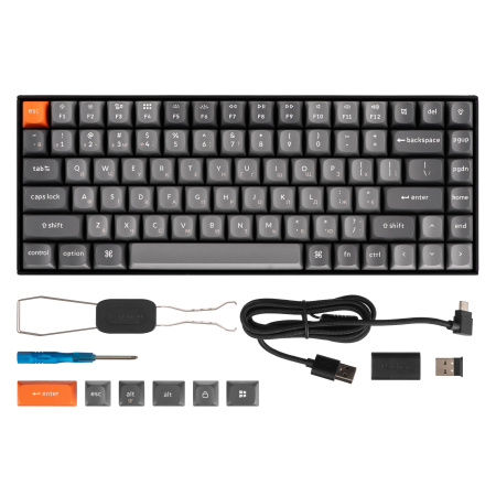 Keychron Клавіатура механічна K2 Max 84Key, K Super Brown, WL/BT/USB-A, QMK, EN/UKR, White Led, чорний - фото 3