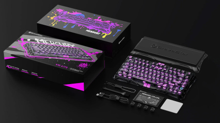 Клавіатура магнітна GravaStar Mercury V75 Lite 75keys, Blackcore, USB-A, Transparent Black - фото 9
