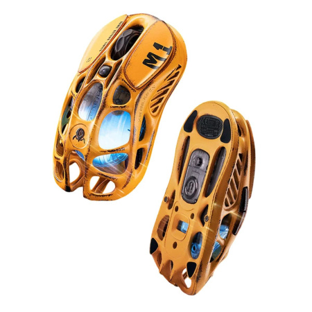 Миша GravaStar Mercury M1 Pro, magnesium alloy body, BT/WL/USB-A, RGB, Battle-Worn Yellow - фото 3