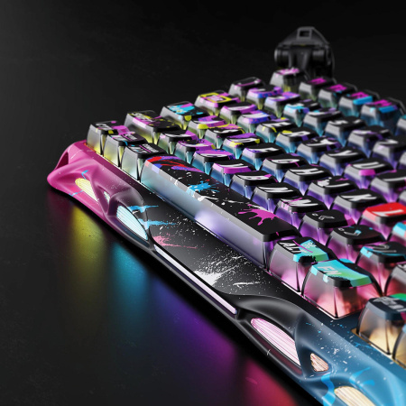 Клавіатура механічна GravaStar Mercury V75 Pro 80keys, Magnetic Jade Gaming, 8K, USB-A, RGB, Neon Graffiti - фото 6 Клавіатура механічна GravaStar Mercury V75 Pro 80keys, Magnetic Jade Gaming, 8K, USB-A, RGB, Neon Graffiti - фото 6