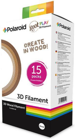 Картридж для 3D ручки Polaroid PCL, 1.75мм, нитка, 15шт, дерево - фото 1