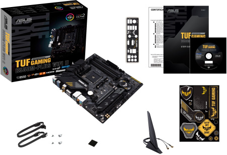 Материнcька плата ASUS TUF GAMING B550M-PLUS WIFI II sAM4 B550 4xDDR4 M.2 HDMI DP Wi-Fi BT mATX - фото 2