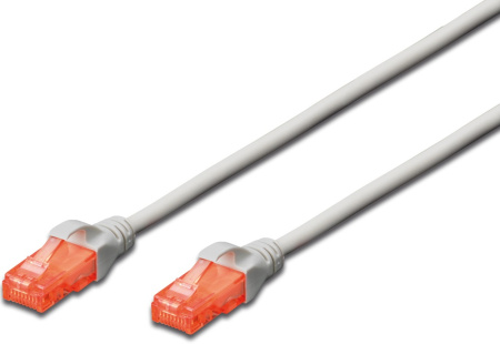 Патч-корд DIGITUS CAT 6 UTP, 5м, AWG 26/7, Cu, LSZH, сірий - фото 1