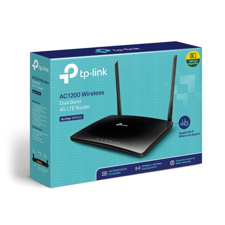 Маршрутизатор TP-LINK TL-MR400 AC1350, 4G/LTE, 3xFE LAN, 1xFE WAN, MESH - фото 5