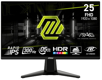 Монітор MSI 24.5" MAG 255XF 2xHDMI, DP, Audio, IPS, 300Hz, 0.5ms, sRGB 120%, FreeSync