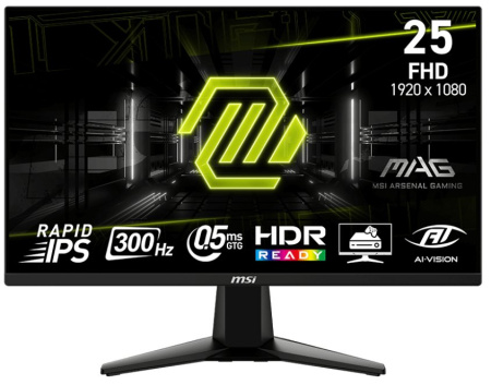 Монітор MSI 24.5" MAG 255XF 2xHDMI, DP, Audio, IPS, 300Hz, 0.5ms, sRGB 120%, FreeSync - фото 1