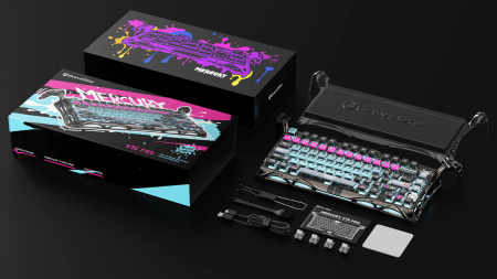 Клавіатура магнітна GravaStar Mercury V75 Pro 80keys, Magnetic Jade Gaming, 8K, USB-A, RGB, Cyberpunk - фото 2