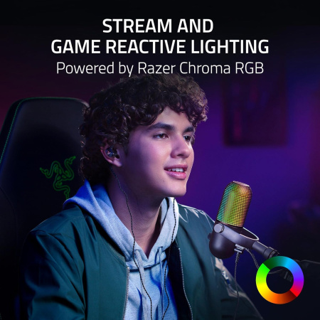 Razer Мікрофон геймінговий Seiren V3 Chroma, Uni, RGB, USB-A, 2м, чорний - фото 9
