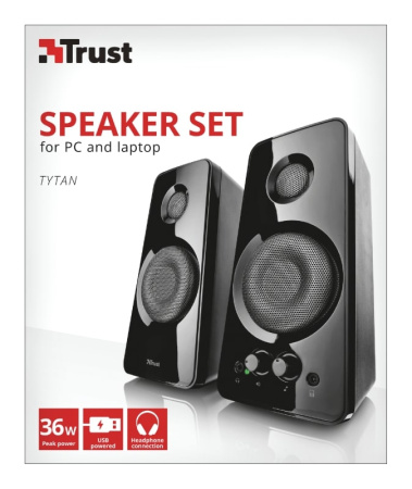Акустична система Trust Tytan 2.0, 18Вт, USB/AUX, чорний - фото 5