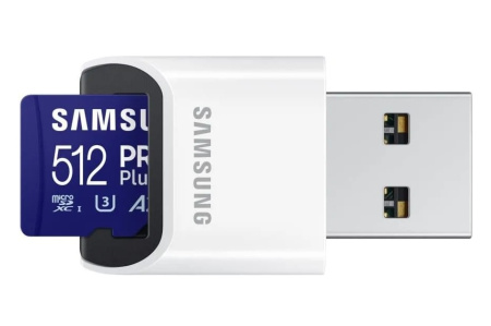 Карта пам'яті Samsung microSDXC    512GB C10 UHS-I R180MB/s PRO Plus + SD - фото 4