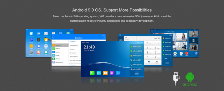 Fanvil Телефон IP V67 2xGE LAN, 1xUSB-A, BT, WiFi, SIP, VPN, PoE, 7" кольоровий екран, вбудована камера, Android - фото 10