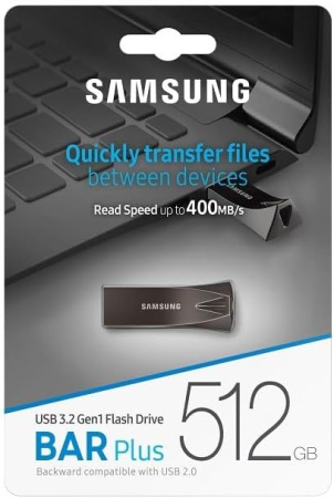 Накопичувач Samsung 512GB USB 3.1 Type-A Bar Plus Сірий - фото 10