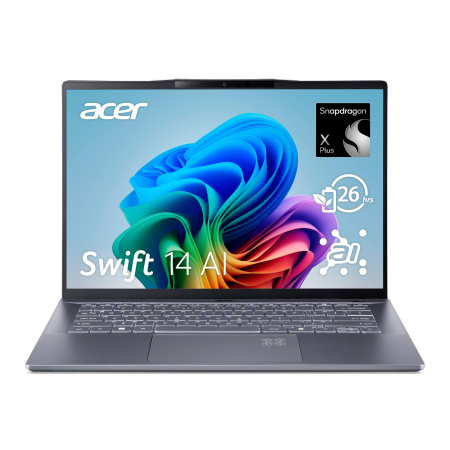 Acer Ноутбук Swift 14 AI SF14-11 14.5" WQXGA IPS, Quallcomm X1P-64-100, 16GB, F1TB, UMA, Win11, сірий - фото 1