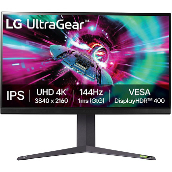 Монітор LG 31.5" 32GR93U-B 2xHDMI, DP, USB, Audio, IPS, 3840x2160, 144Hz, 1ms, DCI-P3 95%, G-SYNC, FreeSync, Pivot, HDR400 Монітор LG 31.5" 32GR93U-B 2xHDMI, DP, USB, Audio, IPS, 3840x2160, 144Hz, 1ms, DCI-P3 95%, G-SYNC, FreeSync, Pivot, HDR400
