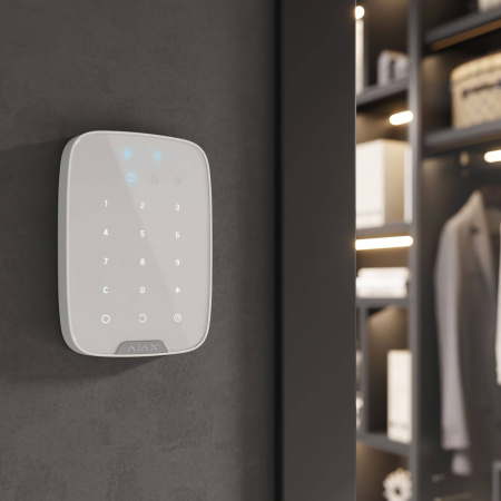 Бездротова сенсорна клавіатура Ajax Keypad Plus, jeweller, бездротовий, білий - фото 2
