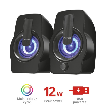 Trust Акустична система (Колонки) 2.0 Gemi RGB USB Black - фото 8