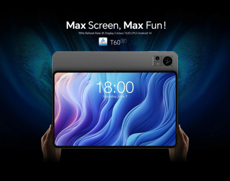TECLAST Планшет T60 12" 8ГБ, 256ГБ, LTE, 8000мА•год, Android, сірий - фото 2