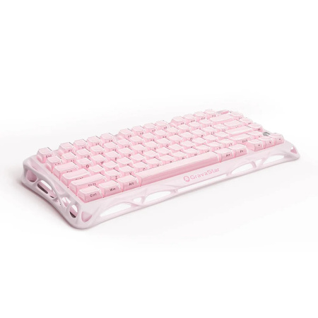 Клавіатура механічна GravaStar Mercury K1 80keys, GravaStar x Kailh Cheery Pink, EN, BT/WL/USB, Sakura Pink - фото 10