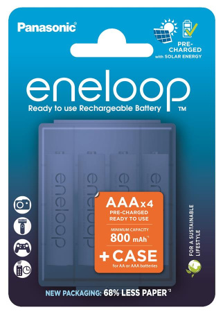 Акумулятор Panasonic Eneloop NI-MH AAA 800 мАг, 4 шт, з кейсом для зберігання - фото 1 Акумулятор Panasonic Eneloop NI-MH AAA 800 мАг, 4 шт, з кейсом для зберігання - фото 1