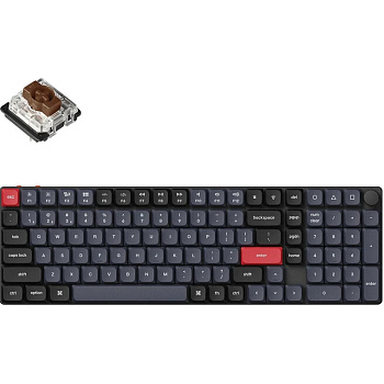 Keychron Клавіатура механічна K17 PRO 100Key, Gateron MX 2.0 Brown, WL/BT/USB-A, QMK, RGB, чорний в центрі