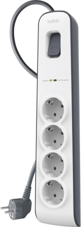 Belkin Подовжувач-фільтр мережевий 4хТип F, 3x1.5мм кв, 16А з захистом від перенапруги, 2м, білий - фото 1