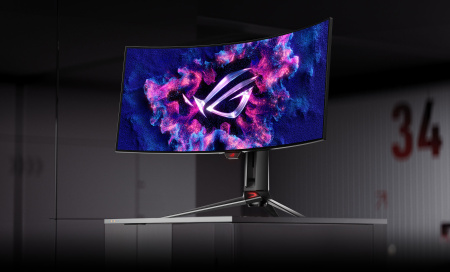ASUS Монітор 33.9" ROG Swift PG34WCDM OLED, 3440x1440, 21:9, 240Hz, 0.03ms, DCI-P3 99%, CURVED, AdaptiveSync, HAS, HDR400 - фото 2