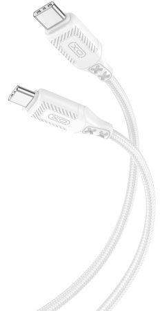 Кабель XO NBQ236B Braided Type-C to Type-C - 60W - 1m White - фото 1