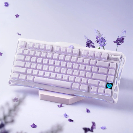 Клавіатура механічна GravaStar Mercury K1 80keys, GravaStar x Kailh Cheery Pink, EN, BT/WL/USB, Lavender Purple - фото 2 Клавіатура механічна GravaStar Mercury K1 80keys, GravaStar x Kailh Cheery Pink, EN, BT/WL/USB, Lavender Purple - фото 2
