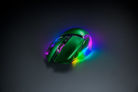 Миша Razer Basilisk V3 Pro 35K, RGB, USB-A/WL/BT, Phantom Green Ed. - фото 5