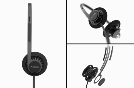 Навушники On-Ear Koss KPH40 Utility, 3.5 mini-jack, 1.2м, Сірий - фото 2