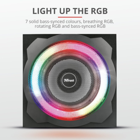 Акустична система Trust GXT 629 Tytan 2.1, 60Вт, AUX, RGB, чорний - фото 7