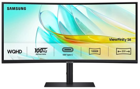 Монітор Samsung 34" S34C650 HDMI, DP, USB, VA, 3440x1440, 21:9, 100Hz, CURVED - фото 2