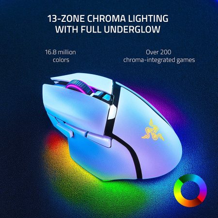 Миша Razer Basilisk V3 Pro, RGB, USB-A/WL/BT, білий - фото 9 Миша Razer Basilisk V3 Pro, RGB, USB-A/WL/BT, білий - фото 9