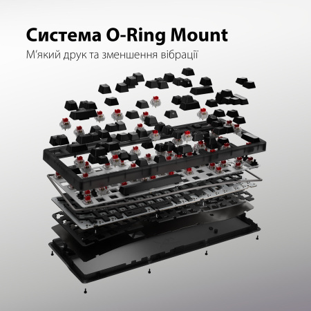 Клавіатура механічна HyperX Alloy Origins 2 65key, Red, USB-A, Hot-Swap, EN/UA, RGB, чорний - фото 9