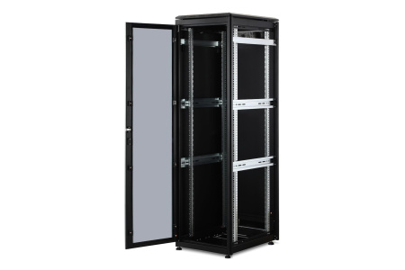 Шафа DIGITUS 19", 42U, Network Unique, передні двері зі склом, 600x800 мм, 1200кг максимально, чорна - фото 4