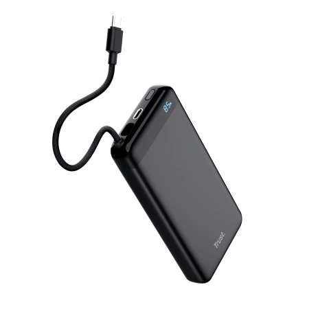 Акумулятор портативний літій-іонний power bank Trust Fiera, 20000мА·год, 2хUSB-C, 20W, PD/QC 3.0, чорний - фото 3