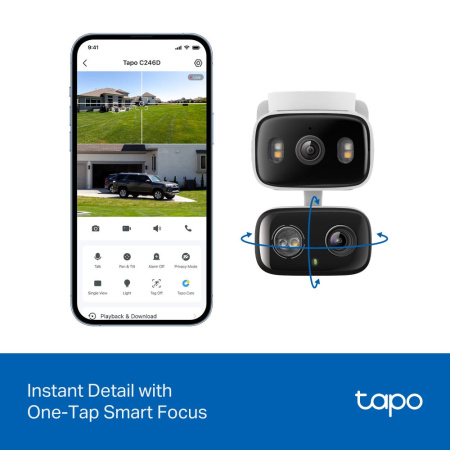 Камера IP з подвійним об'єктивом TP-LINK Tapo C246D 3MP N300 microSD motion detection - фото 6