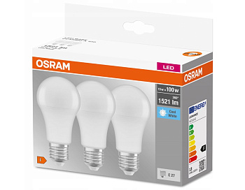 Osram Набір ламп 3шт LED E27 13Вт 4000К 1520Лм A60