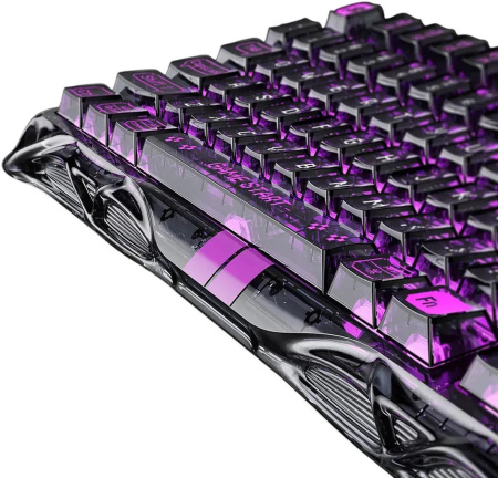 Клавіатура магнітна GravaStar Mercury V75 Lite 75keys, Blackcore, USB-A, Transparent Black - фото 24