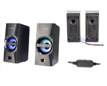 Акустична система MICROLAB B-15 2.0, USB, mini-jack, чорний - фото 2