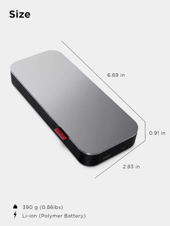 Lenovo Портативний зарядний пристрій Power Bank 20000 mAh, Go USB-C Laptop, Thunder Black - фото 6