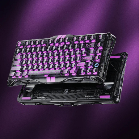 Клавіатура магнітна GravaStar Mercury V75 Lite 75keys, Blackcore, USB-A, Transparent Black - фото 2