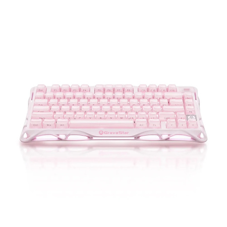 Клавіатура механічна GravaStar Mercury K1 80keys, GravaStar x Kailh Cheery Pink, EN, BT/WL/USB, Sakura Pink - фото 11