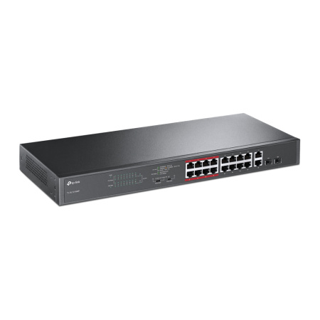 Комутатор TP-LINK TL-SL1218MP 16x1FE (16xPoE), 2xSFP, 192Вт, Некерований - фото 3