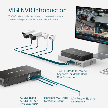 TP-Link IP-Відеорегістратор VIGI NVR1008H 8 каналів, 2xUSB, H265+, 1xHDD, до 10 ТБ - фото 6
