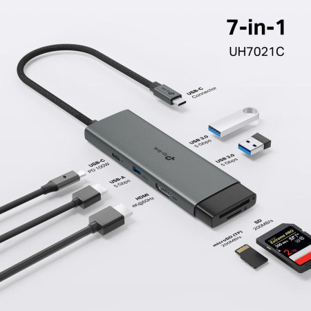 Хаб USB TP-LINK UH7021C USB-C > 3xUSB3.0/1xHDMI/1xSD/1xmicroSD/1xPD 100Wh - фото 6