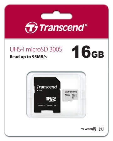 Transcend Карта пам'яті microSD 16GB C10 UHS-I R95/W10MB/s + SD - фото 3