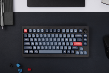Keychron Клавіатура механічна V1 Max 84Key, Gateron Jupiter Red, WL/BT/USB-A, QMK, Hot-swap, Knob, EN/UKR, RGB, чорний - фото 6