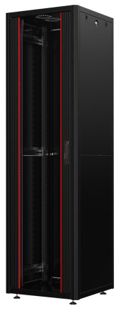 MIRSAN Шафа 19", 22U, GTN SERVER, скляні двері, 600x1000 мм, максимально 1000 кг, чорна - фото 1